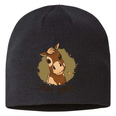 Hay Girl Cute Horse Sustainable Beanie