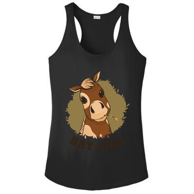 Hay Girl Cute Horse Ladies PosiCharge Competitor Racerback Tank