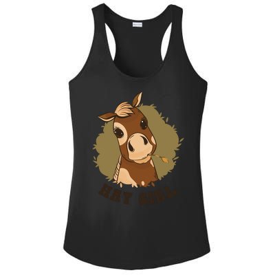 Hay Girl Cute Horse Ladies PosiCharge Competitor Racerback Tank