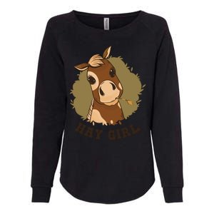 Hay Girl Cute Horse Womens California Wash Sweatshirt