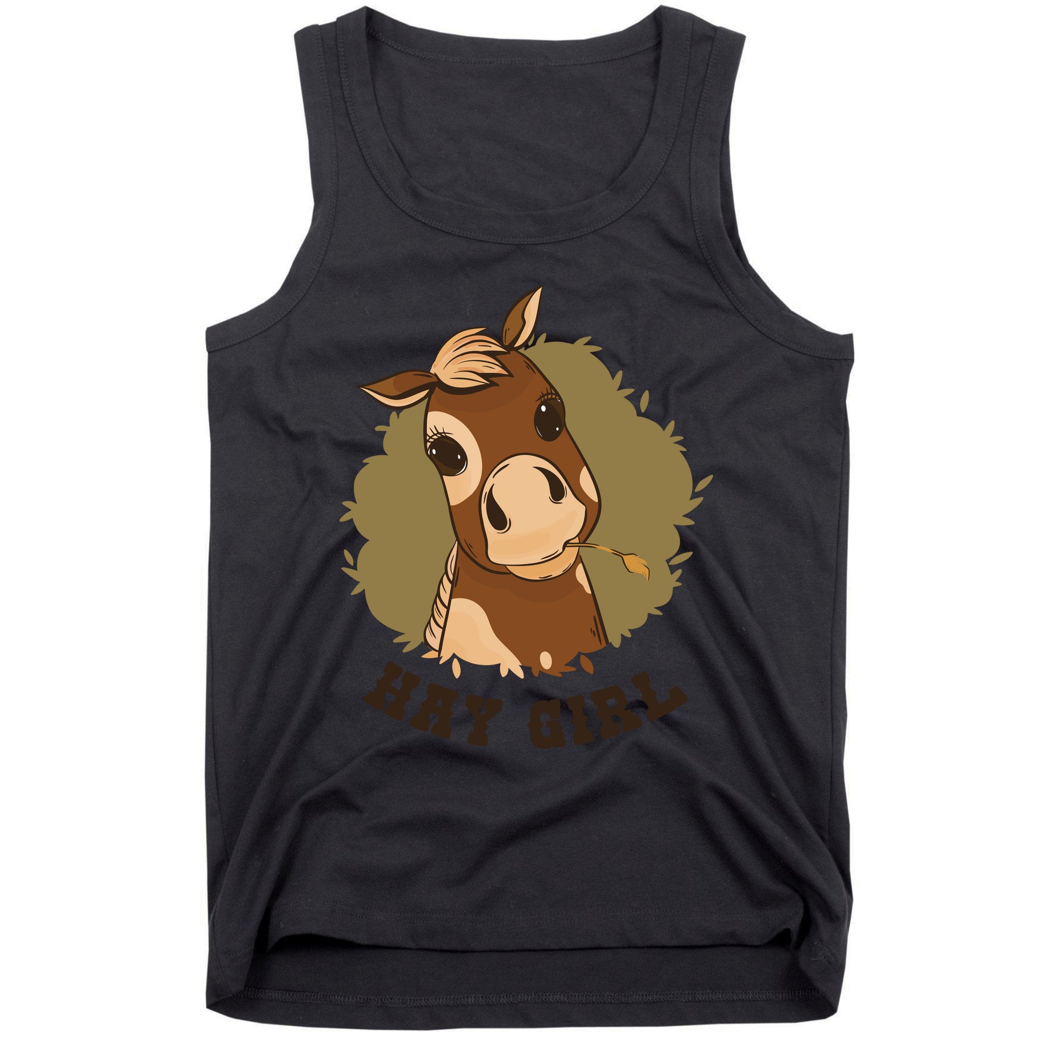 Hay Girl Cute Horse Tank Top