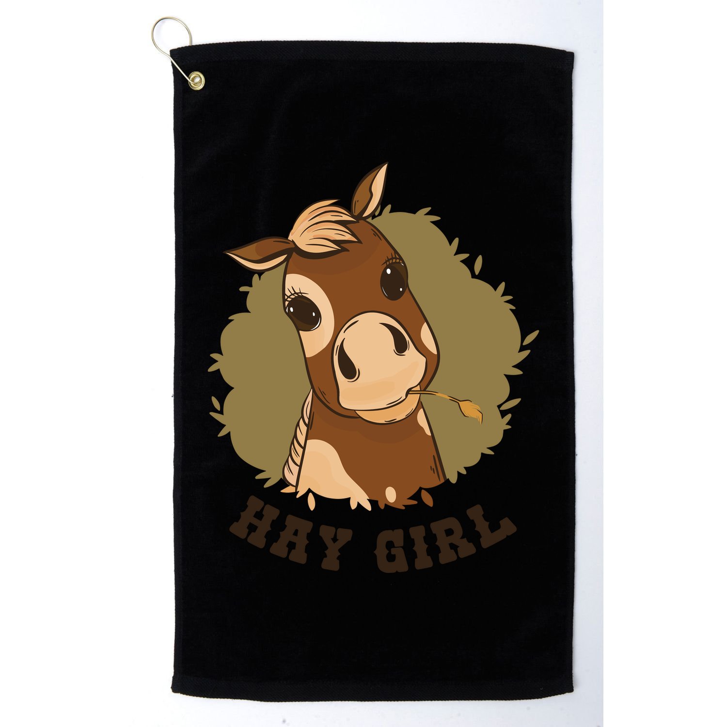 Hay Girl Cute Horse Golf Towel
