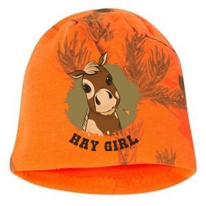 Hay Girl Cute Horse Kati - Camo Knit Beanie