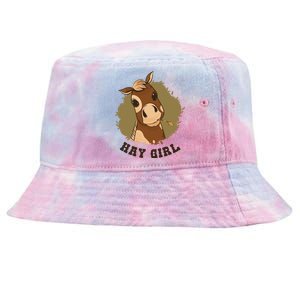 Hay Girl Cute Horse Tie-Dyed Bucket Hat