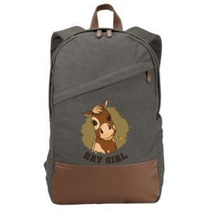 Hay Girl Cute Horse Cotton Canvas Backpack