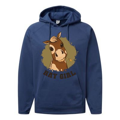 Hay Girl Cute Horse Performance Fleece Hoodie