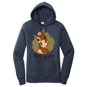 Hay Girl Cute Horse Women's Pullover Hoodie