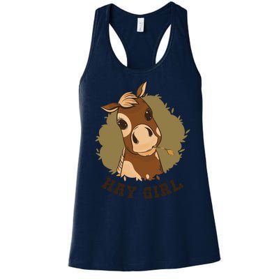 Hay Girl Cute Horse Women's Racerback Tank