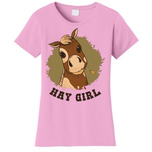 Hay Girl Cute Horse Women's T-Shirt