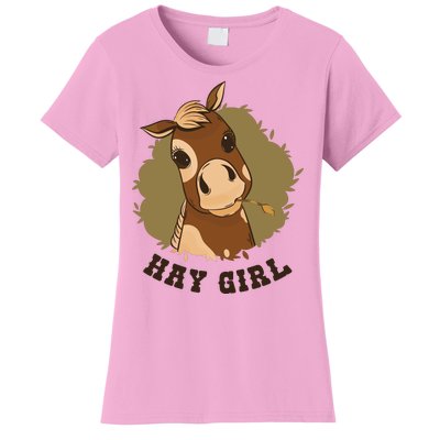 Hay Girl Cute Horse Women's T-Shirt