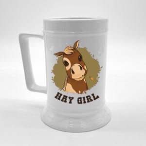 Hay Girl Cute Horse Beer Stein