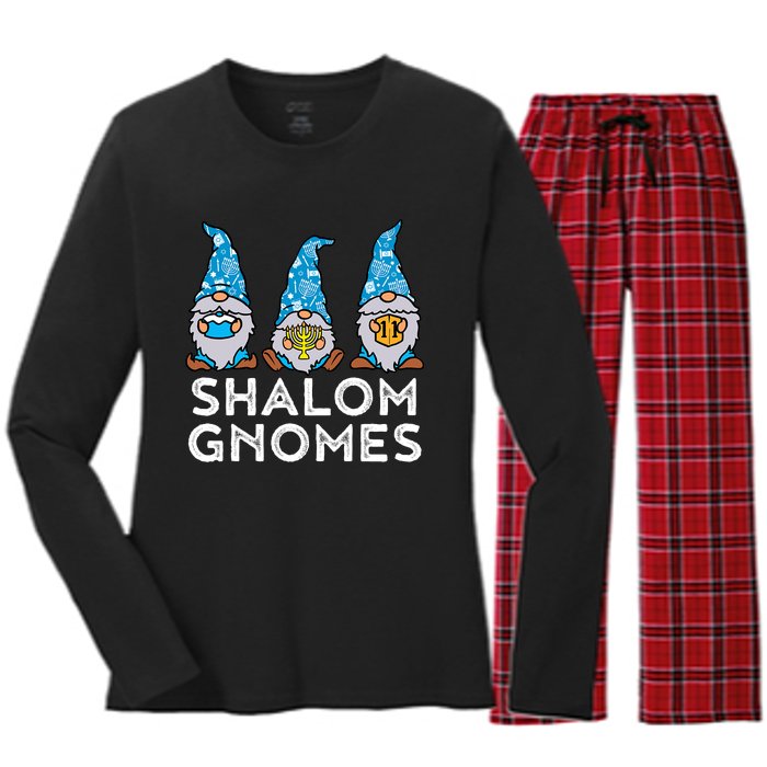 Hanukkah Gnomes : Celebrate Chanukah In Style With Jewish Hanukkah Vibes Women's Long Sleeve Flannel Pajama Set 