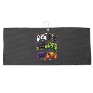 Halloween Gamer Controllers Spooky Gaming Halloween Lovers Gift Large Microfiber Waffle Golf Towel