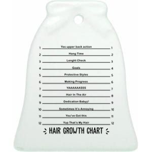 Hair Growth Chart Ceramic Bell Ornament