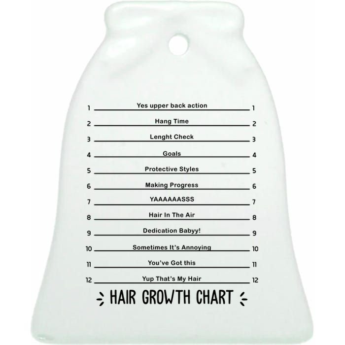 Hair Growth Chart Ceramic Bell Ornament