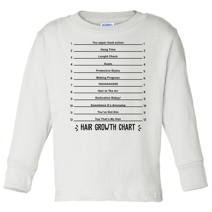 Hair Growth Chart Toddler Long Sleeve Shirt