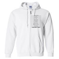 Hair Growth Chart Full Zip Hoodie