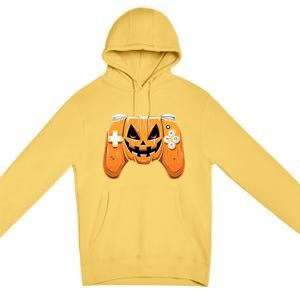 Halloween Gaming Controllers Pumpkin Gamer Funny Gift Premium Pullover Hoodie