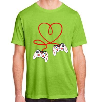 Heart Game Controllers Video Gamers Gaming Valentine's Day Adult ChromaSoft Performance T-Shirt