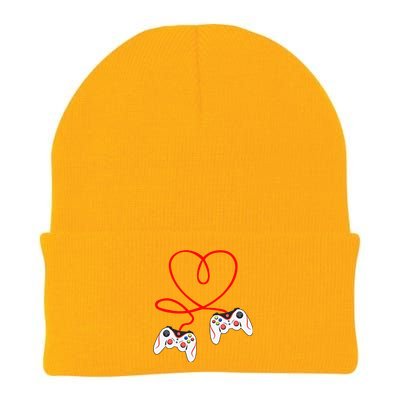 Heart Game Controllers Video Gamers Gaming Valentine's Day Knit Cap Winter Beanie