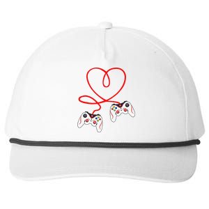 Heart Game Controllers Video Gamers Gaming Valentine's Day Snapback Five-Panel Rope Hat