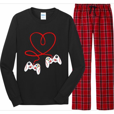 Heart Game Controllers Video Gamers Gaming Valentine's Day Long Sleeve Pajama Set