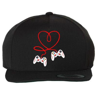 Heart Game Controllers Video Gamers Gaming Valentine's Day Wool Snapback Cap