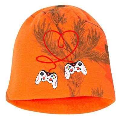 Heart Game Controllers Video Gamers Gaming Valentine's Day Kati - Camo Knit Beanie