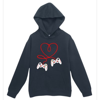 Heart Game Controllers Video Gamers Gaming Valentine's Day Urban Pullover Hoodie