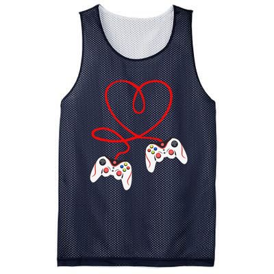 Heart Game Controllers Video Gamers Gaming Valentine's Day Mesh Reversible Basketball Jersey Tank