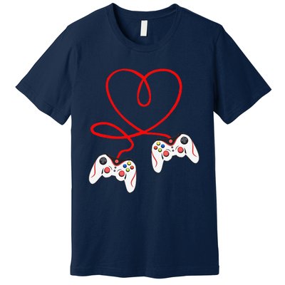 Heart Game Controllers Video Gamers Gaming Valentine's Day Premium T-Shirt