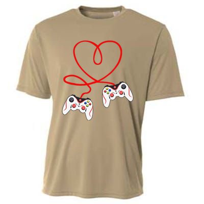 Heart Game Controllers Video Gamers Gaming Valentine's Day Cooling Performance Crew T-Shirt