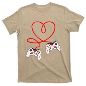 Heart Game Controllers Video Gamers Gaming Valentine's Day T-Shirt