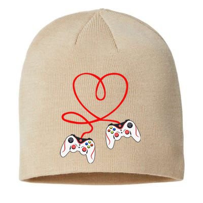 Heart Game Controllers Video Gamers Gaming Valentine's Day Sustainable Beanie