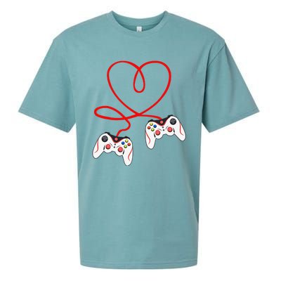 Heart Game Controllers Video Gamers Gaming Valentine's Day Sueded Cloud Jersey T-Shirt