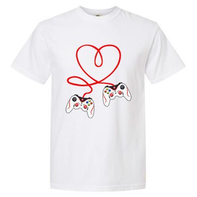 Heart Game Controllers Video Gamers Gaming Valentine's Day Garment-Dyed Heavyweight T-Shirt