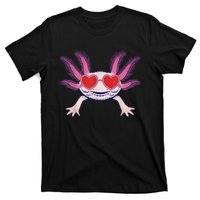 Heart Glasses Cute Axolotl Valentines Day Animal T-Shirt