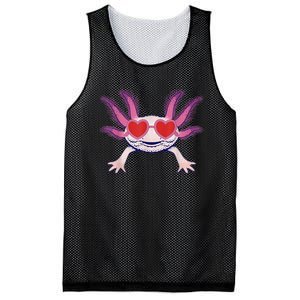 Heart Glasses Cute Axolotl Valentines Day Animal Mesh Reversible Basketball Jersey Tank