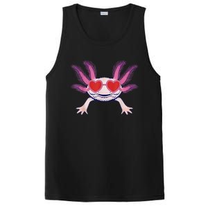 Heart Glasses Cute Axolotl Valentines Day Animal PosiCharge Competitor Tank