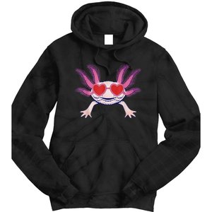 Heart Glasses Cute Axolotl Valentines Day Animal Tie Dye Hoodie