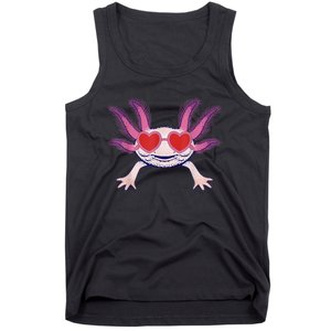 Heart Glasses Cute Axolotl Valentines Day Animal Tank Top