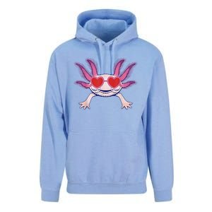 Heart Glasses Cute Axolotl Valentines Day Animal Unisex Surf Hoodie