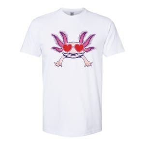 Heart Glasses Cute Axolotl Valentines Day Animal Softstyle CVC T-Shirt