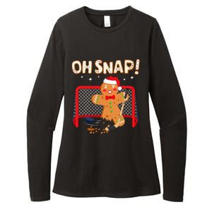 Hockey Goalie Christmas Gingerbread Man Oh Snap Cookie Womens CVC Long Sleeve Shirt