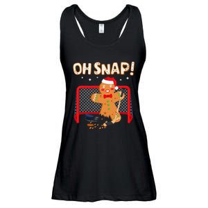 Hockey Goalie Christmas Gingerbread Man Oh Snap Cookie Ladies Essential Flowy Tank