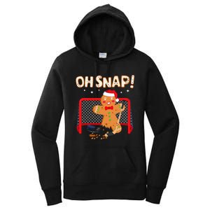 Hockey Goalie Christmas Gingerbread Man Oh Snap Cookie Women's Pullover Hoodie