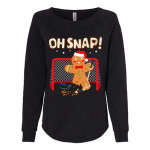 Hockey Goalie Christmas Gingerbread Man Oh Snap Cookie Womens California Wash Sweatshirt