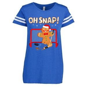 Hockey Goalie Christmas Gingerbread Man Oh Snap Cookie Enza Ladies Jersey Football T-Shirt