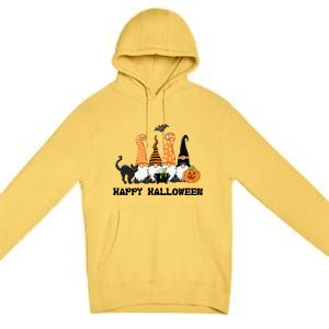 Halloween Gnomes Cute Autumn Pumpkin Fall Holiday Gift Premium Pullover Hoodie