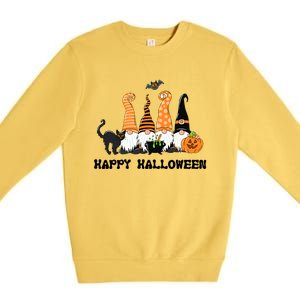 Halloween Gnomes Cute Autumn Pumpkin Fall Holiday Gift Premium Crewneck Sweatshirt